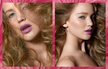 Jennifer Lawrence - collage, girl, blonde, beauty, pink, cehenot, actress, woman, jennifer lawrence