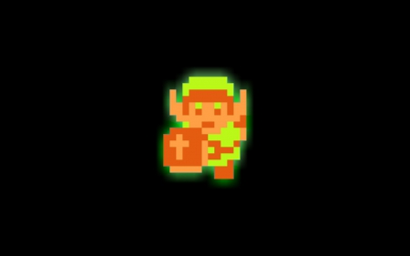 Link 8 bits - videogames, black, 8bits, link, green, cute, zelda, cool