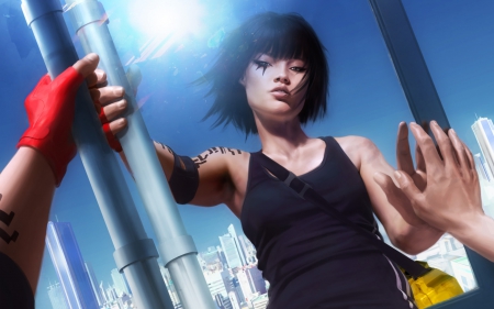 Mirror's Edge - Mirrors Edge, game, female, mirror