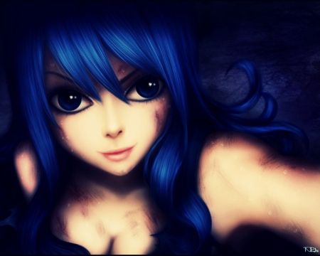 Beautiful Woman - woman, blue hair, eyes, hair, blue, beautiful, anime