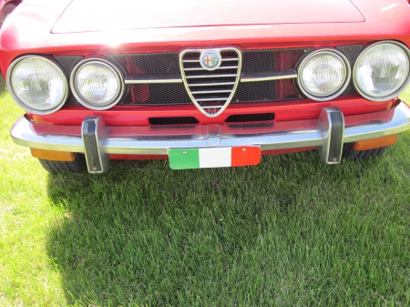 1971 Alfa Romeo logo - headlights, alfa romeo, photography, logo