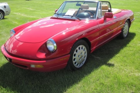 1991 Alfa Romeo Spider - black, Alfa Romeo, tires, headlights, red, photography