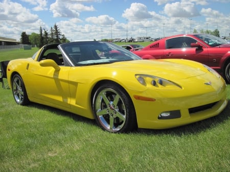 2008 Chevrolet Corvette Coupe - chevrolet, yellow, photography, tires, black