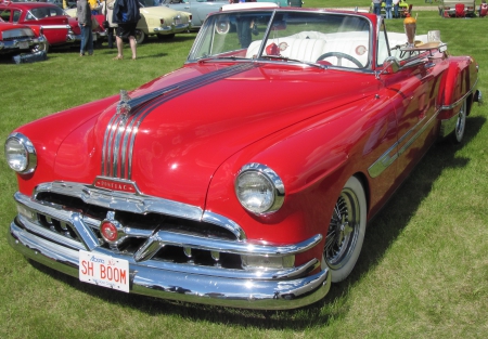 1953 Pontiac - Red, headlights, photography, Pontiac