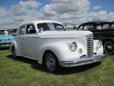 1947 Packard  4-Door Sedan  - headlights, photography, tires, cars, black