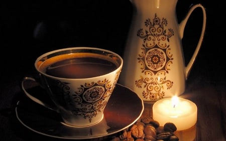 Candle - candle, brown, tea, photo, cup