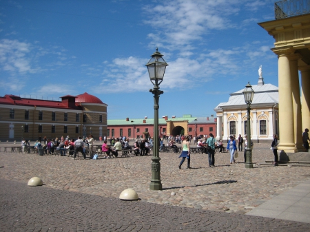 in front of Peter and Paul Cathedral, St. Petersburg - city, square, photography, russia