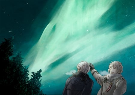 Sky - Prussia aph, guy, Hetalia Axis Powers, male, boy, Hetalia, aph, Russia aph, night sky, sky