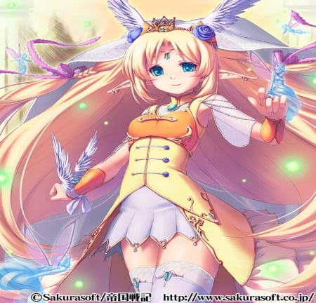 Cute Elf - elf, girl, game, card, long hair, fairy, fantasy, cg