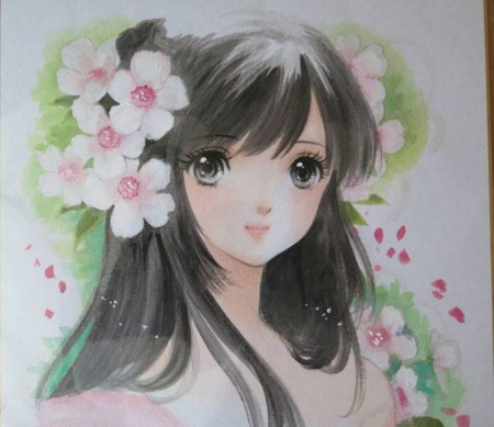 â™¡ Adore â™¡ - flower, plain, maiden, precious, sublime, adorable, magic, adore, magical, flowers, love, anime, amour, angelic, lovely, female, romantic, painting, women, happy, cute, beautiful, blossom, close up, hot, girl, anime girl, gorgeous, lady, floral, woman, simple, pretty, kawaii, beauty, sweet, romance, art, long hair, divine, smile, exquisite, passion