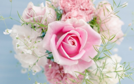 Amazing rose bouquet - love, bouquets, roses, bouquet, rose, painting, nature, pink, petals, artwork, blossom, flowers, flower