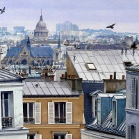 Aquarelles - Thierry DUVAL. Toits Paris