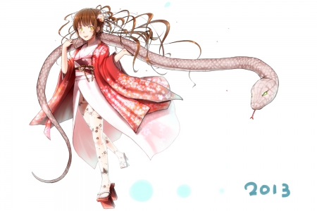 Tamer - 2013, tamer, girl, pink, snake, friends, cant think of a fourth, dress