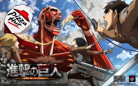 Best Advertising - giant, attack on titans, cant think of a fourth, pizza hut