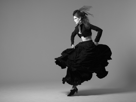 black dancer - black, wp, white, dancer, bw, dance