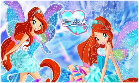 Bloom - gown, winx, cute, hot, abstract, anime girl, girl, wings, cartoon, bloom, winx club, winxclub, fairy, orange hair, pretty, wing, sweet, anime, dress, long hair, nice, lovely, sexy, female