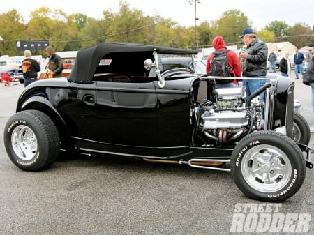 1932 Roadster - classic, ford, black, hotrod