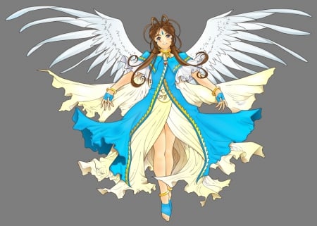 Ah My Goddess - ah my goddess, fantasy, anime, wings, dress, brown hair