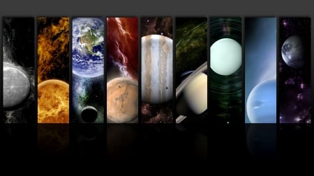 Solar System - Saturn, Pluto, Neptune, Mercury, Mars, Venus, plantes, Earth, solar system, Uranus, Jupiter