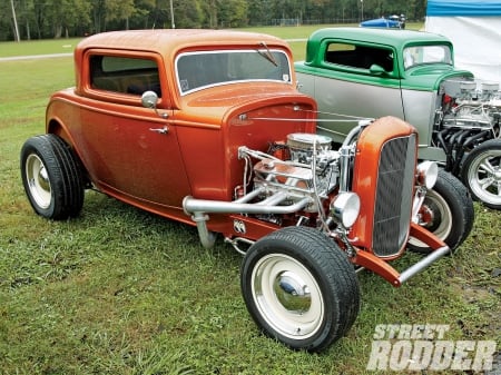 1932 Coupe - classic, 1932, reddish orange, hotrod