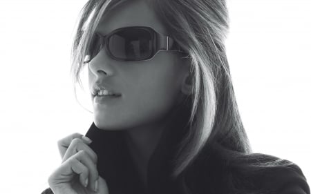 alessandra - pretty, bw, model, sunglass