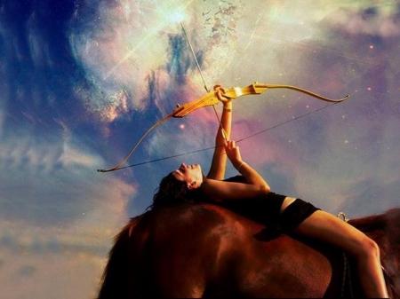 right on the money - Sagittarius, girl, positive, photo, zodiac, arrow