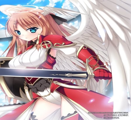 Cecilia Ritzhevin - cg, game, gir, warrior, wings, sword, angel