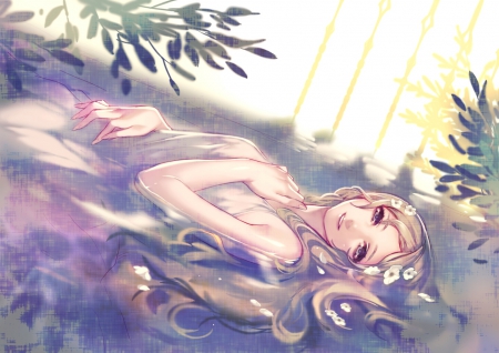 ♡ Maiden ♡ - pretty, anime, elegant, divine, female, blossom, maiden, dress, lying, long hair, sublime, float, gorgeous, nice, anime girl, water, beautiful, hot, girl, wet, beauty, lovely, sweet, flower, lady, cute, floral, sexy