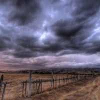 autumn fields under stormy skies hdr