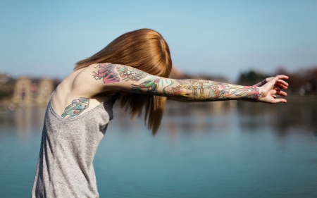 art - tatoo, beauty, river, art