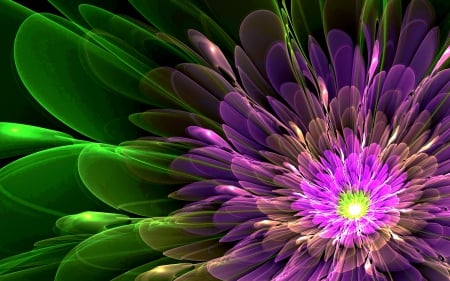 NEON PETALS - fractal, neon, flower, petals