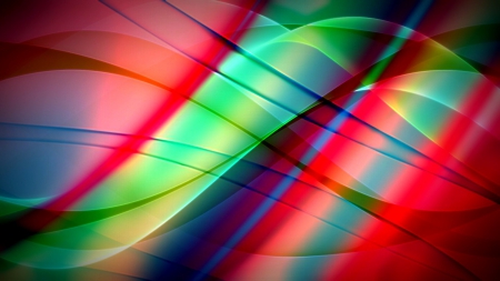 Color fantasy - curves, abstract, red, green