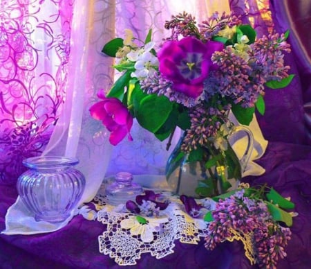 Still Life - nature, purple, flowers, still life