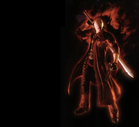 Dante - armor, pistol, gloom, horror, weapon, creep, gun, hot, sword, darkness, blade, cg, devil may cry, 3d, sexy, dmc, dante, anime, warrior, guy, gloomy, dark, boy, male, short hair, hd, creepy, realistic, serious, cool, black, handsome, sinister, eerie