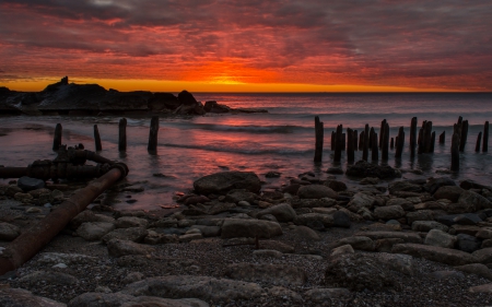 Sunset - Sun, ocean, water, nature