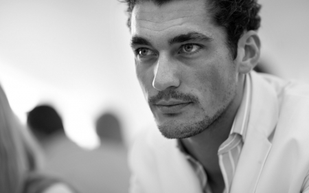 David Gandy - white, handsome, monochrome, man, david gandy, black, model