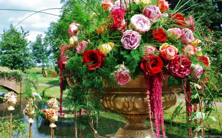 Vase with Roses - fresh, roses, delicate, colorful, still life, vase, nature, beautiful, mix, flowers