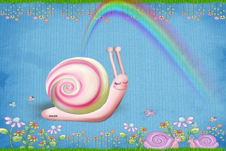 snail and rainbow