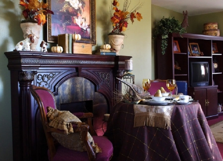 Fall mantle - fall mantle, architecture, fireplace, innterior