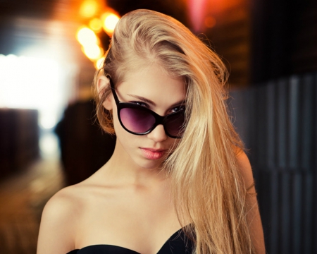 Pretty blond - blond, glasses, woman, model