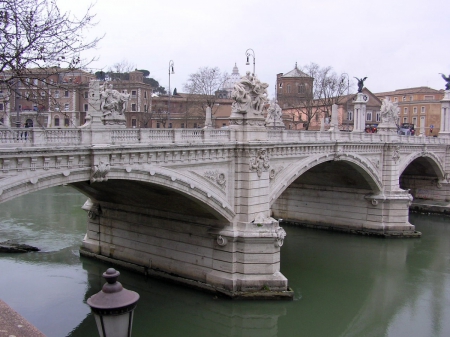 Bridge over the Tiber - tiber, bridge, italy, river