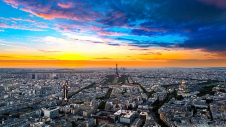 Paris view Eiffel Area - eiffel, view, sky, area, paris