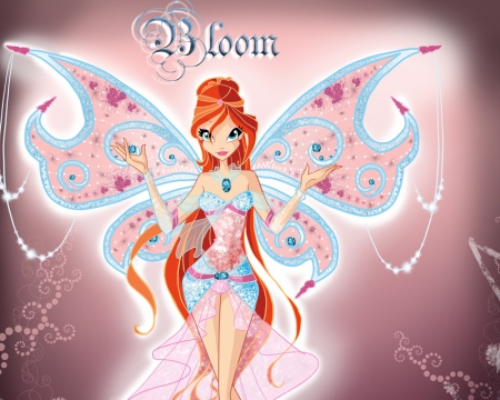 Bloom - gown, winx, cute, beautiful, hot, girl, wings, elegant, cartoon, bloom, gorgeous, winx club, winxclub, fairy, orange hair, pretty, wing, beauty, dress, long hair, nice, lovely, sexy, female