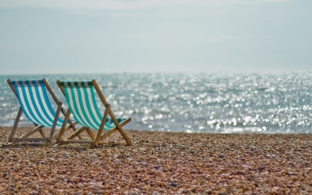 Beach - water, beach, chair, sand