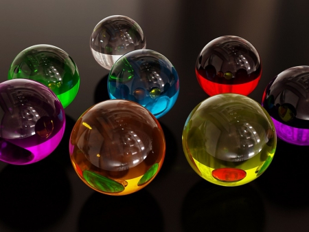 DIGITAL 3D BALLS - plastic, balls, digital art, marbles, colorful, fantasy, surreal, hd, 3d, glass