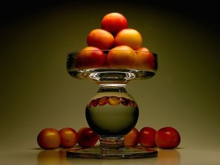 VASE OF FRUITS - oranges, decilious, tomatoes, food, fruit, photo, still life