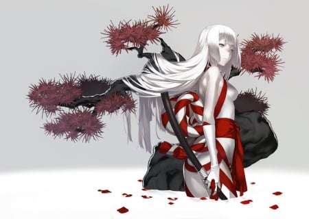 Devilish Samurai - Beauty, Girl, Samurai, Classic, Anime, New, Wall