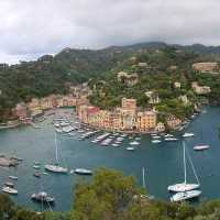 wonderful harbor in a seaside italian town