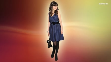 zooey - dress, shopping, model, bag