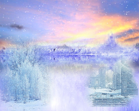 Winter Tale - abstract, fantasy, winter, tale